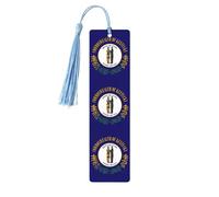 Lot de 5 marque-pages en bois avec pompons, motif drapeau de l'État du Kentucky