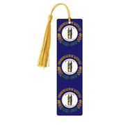 Lot de 5 marque-pages en bois avec pompons, motif drapeau de l'État du Kentucky