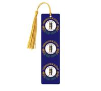 Lot de 5 marque-pages en bois avec pompons, motif drapeau de l'État du Kentucky