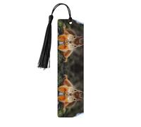 Lot de 5 marque-pages en bois avec pompons, motif écureuil amusant, marque-page, cadeaux pour homme et femme