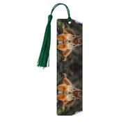 Lot de 5 marque-pages en bois avec pompons, motif écureuil amusant, marque-page, cadeaux pour homme et femme