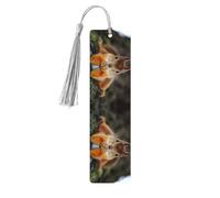 Lot de 5 marque-pages en bois avec pompons, motif écureuil amusant, marque-page, cadeaux pour homme et femme