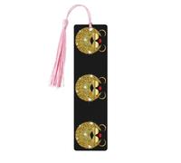 Lot de 5 marque-pages en bois avec pompons - Motif femme africaine - Cadeau pour les amateurs de livres