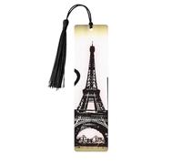 Lot de 5 marque-pages en bois avec pompons - Motif Tour Eiffel - Amour Paris - Cadeaux pour les amateurs de livres