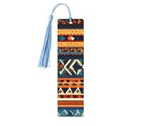 Lot de 5 marque-pages en bois avec pompons - Motifs nationaux africains - Cadeaux pour les amateurs de livres