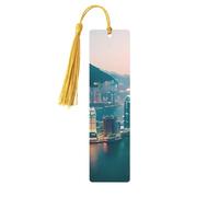 Lot de 5 marque-pages en bois de Hong Kong avec pompons, fournitures d'étude uniques, cadeaux pour lecteurs