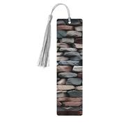 Lot de 5 marque-pages en bois de pierre pour les amateurs de livres, loisirs créatifs en bois avec pompons colorés, étiquettes cadeaux ornementales, cadeau inhabituel pour homme et femme