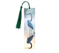 Lot de 5 marque-pages en bois en forme d'oiseau avec pompons, fournitures d'étude uniques, cadeaux pour lecteurs