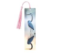 Lot de 5 marque-pages en bois en forme d'oiseau avec pompons, fournitures d'étude uniques, cadeaux pour lecteurs