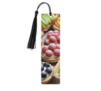 Lot de 5 marque-pages en bois faits à la main avec pompons noirs imprimés recto-verso pour les amateurs de livres, cadeaux pour les amateurs de livres, femmes et hommes