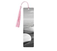 Lot de 5 marque-pages en bois gris avec pompons - Marqueurs de page de lecture - Cadeaux pour homme et femme