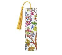 Lot de 5 marque-pages en bois imprimés double face avec fleurs colorées printemps et été, cadeaux pour les amateurs de livres, accessoires de cahier, cadeaux d'anniversaire pour homme