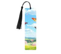 Lot de 5 marque-pages en bois imprimés double face avec fleurs de printemps et papillons - Cadeaux pour les amateurs de livres - Accessoires cool pour ordinateur portable - Cadeaux d'anniversaire pour