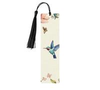 Lot de 5 marque-pages en bois imprimés double face avec fleurs et oiseaux de printemps, cadeaux pour les amateurs de livres, accessoires de cahier, cadeaux d'anniversaire pour homme