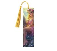 Lot de 5 marque-pages en bois imprimés double face avec motifs licornes et fées - Cadeaux pour les amateurs de livres - Accessoires cool pour ordinateur portable - Cadeaux d'anniversaire pour homme