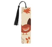 Lot de 5 marque-pages en bois imprimés double face en forme de feuille d'érable de Turquie - Cadeaux pour les amateurs de livres - Accessoires cool pour ordinateur portable - Cadeaux d'anniversaire