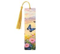 Lot de 5 marque-pages en bois imprimés double face sur le thème du printemps - Cadeaux pour les amateurs de livres - Accessoires cool pour ordinateur portable - Cadeaux d'anniversaire pour homme