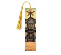 Lot de 5 marque-pages en bois imprimés recto-verso avec scène de ville occidentale, cadeaux pour les amateurs de livres, accessoires de cahier, cadeaux d'anniversaire pour homme