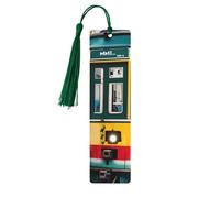 Lot de 5 marque-pages en bois pour femme avec pampilles de tramway de Lisbonne