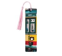 Lot de 5 marque-pages en bois pour femme avec pampilles de tramway de Lisbonne