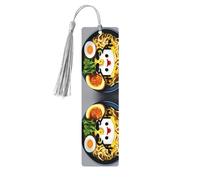 Lot de 5 marque-pages en bois pour femme, coquetier, nouilles, ramen, gland, accessoires pour la lecture