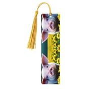 Lot de 5 marque-pages en bois pour femme, motif cochon de viol, fournitures d'étude