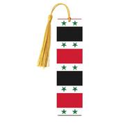 Lot de 5 marque-pages en bois pour homme et femme avec drapeau de la République arabe syrienne - Cadeau idéal
