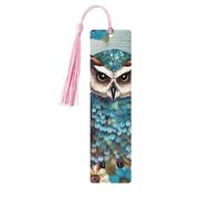 Lot de 5 marque-pages en bois pour homme et femme, hibou, fleurs de printemps, turquoise, marque-pages uniques faits à la main avec pampille pour les amateurs de livres, cadeau d'anniversaire
