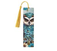 Lot de 5 marque-pages en bois pour homme et femme, hibou, fleurs de printemps, turquoise, marque-pages uniques faits à la main avec pampille pour les amateurs de livres, cadeau d'anniversaire