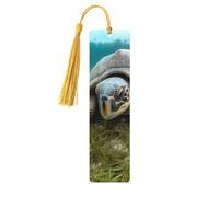 Lot de 5 marque-pages en bois pour homme et femme - Marque-pages uniques faits à la main avec pampille - Marque-page en forme de tortue pour les amateurs de livres, cadeau d'anniversaire, enseignants