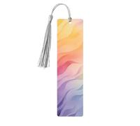 Lot de 5 marque-pages en bois pour homme et femme - Marque-pages uniques faits à la main avec pampille - Marque-page arc-en-ciel pour les amateurs de livres, cadeaux d'anniversaire et d'enseignants