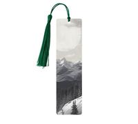 Lot de 5 marque-pages en bois pour homme et femme - Marque-pages uniques faits à la main avec pompon - Motif loup solitaire - Pour les amateurs de livres, les anniversaires, les enseignants