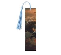 Lot de 5 marque-pages en bois pour homme et femme, motif avions de la guerre mondiale, marque-pages uniques faits à la main avec pampille, marque-page pour les amateurs de livres, cadeau
