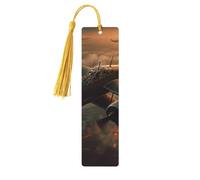 Lot de 5 marque-pages en bois pour homme et femme, motif avions de la guerre mondiale, marque-pages uniques faits à la main avec pampille, marque-page pour les amateurs de livres, cadeau