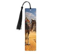 Lot de 5 marque-pages en bois pour homme et femme - Pyramide camel - Marque-pages uniques faits à la main avec pampille - Marque-page artisanal pour les amateurs de livres, cadeau d'anniversaire