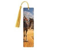Lot de 5 marque-pages en bois pour homme et femme - Pyramide camel - Marque-pages uniques faits à la main avec pampille - Marque-page artisanal pour les amateurs de livres, cadeau d'anniversaire