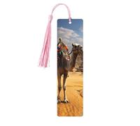 Lot de 5 marque-pages en bois pour homme et femme - Pyramide camel - Marque-pages uniques faits à la main avec pampille - Marque-page artisanal pour les amateurs de livres, cadeau d'anniversaire