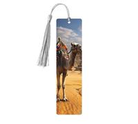 Lot de 5 marque-pages en bois pour homme et femme - Pyramide camel - Marque-pages uniques faits à la main avec pampille - Marque-page artisanal pour les amateurs de livres, cadeau d'anniversaire