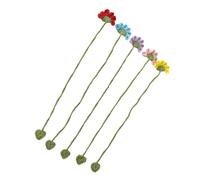 Lot de 5 marque-pages en crochet avec fleurs tressées faites à la main pour les amateurs de livres, cadeau de Saint-Valentin, de Noël, marque-page