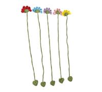 Lot de 5 marque-pages faits à la main en crochet avec pinces à clip pour enfants, étudiants, amoureux, accessoires de lecture, marque-pages en forme de fleur pour femme