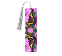 Lot de 5 marque-pages floraux et papillons pour femme, fournitures d'étude en bois, accessoires de livre