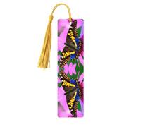 Lot de 5 marque-pages floraux et papillons pour femme, fournitures d'étude en bois, accessoires de livre