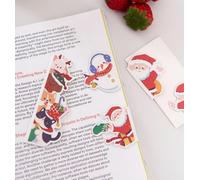 Lot de 5 marque-pages magnétiques mignons avec motif Père Noël et animaux kawaii pour enseignants, étudiants, amateurs de livres, cadeaux de Noël, impression sur les 2 côtés (Père Noël)