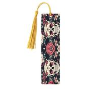 Lot de 5 marque-pages ornementaux en forme de tête de mort pour femme, fournitures d'étude en bois