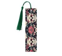 Lot de 5 marque-pages ornementaux en forme de tête de mort pour femme, fournitures d'étude en bois