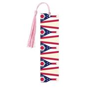 Lot de 5 marque-pages rectangulaires en bois avec impression drapeau de l'État de l'Ohio pour adulte, parfaits pour les cadeaux de remise de diplôme
