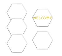 Lot de 5 marque-places hexagonaux en acrylique transparent - Cartes vierges pour noms d'invités - Décoration de fête de mariage, événement, événement spécial (8 cm)