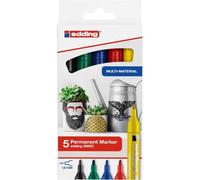 Lot De 5 Marqueurs Permanent Multi-Supports Edding 2000c Assortiment Couleurs