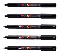 Lot de 5 marqueurs Posca PC-1MR noir | pointe extra-fine calibrée