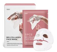 Lot de 5 Masque Collagene Visage, Masques de Nuit Coréens, Hydratant et Réparer Raffermissant pour Femmes, Bio Collagen Real Deep Mask pour Tous Types de Peau
